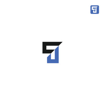 Letter CJ or Number 7 Monogram Logo, Minimalist Modern Branding Design with white background.