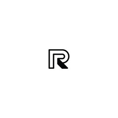 Letter R or PR logo with white background.