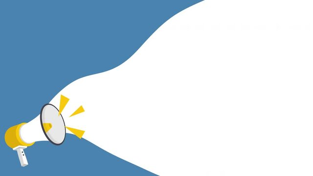 megaphone with copy space for annoucement or marketing, 4K animation