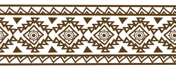 Ethnic border with geometric tribal pattern.