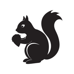 Squirrel Sitting Eating A Nut