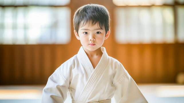 格闘技家　日本人 侍 男の子 空手家 武術家 柔道家 極真空手 型 幼児  KARATE JUDO DOUGI NINJA