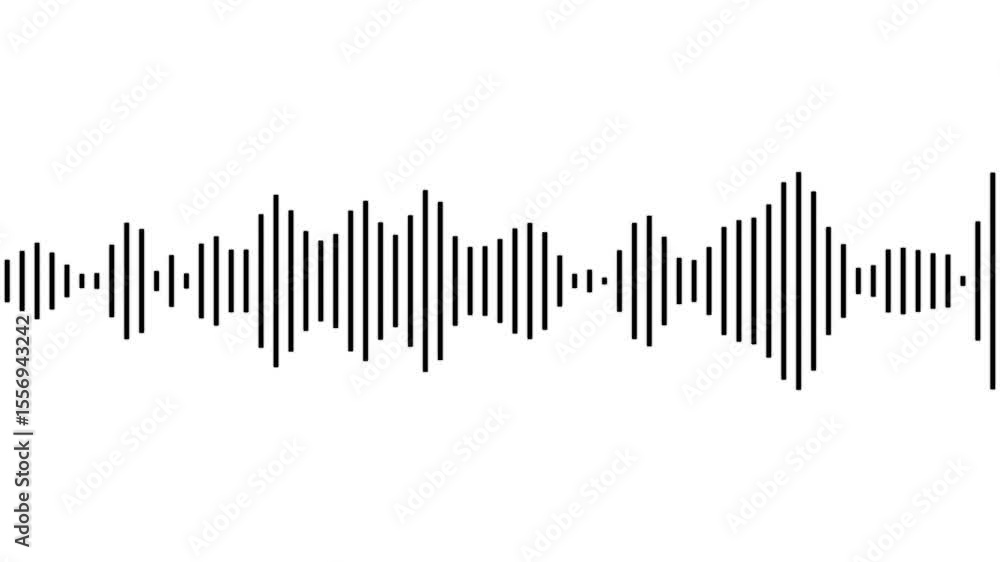 Poster dynamic equalizer visual effect, abstract sound waves, digital simple equalizer (sound wave), on whi