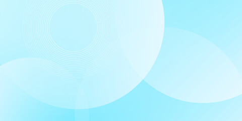 Minimalist banner background, pastel colorful, Light Blue gradations. Circle effect style geometric, abstract background. Vector Illustration