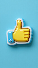 Obraz premium 3D Icon, A chat bubble featuring a thumbs-up icon, symbolizing positive feedback or approval in digital communication.