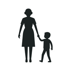 Mom And Son Holding Hands