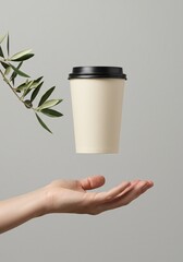Eco-Friendly Coffee Cup Sustainable Beverage Choice, Nature Inspired Design
