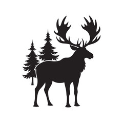 Moose Standing Tall With Antlers
