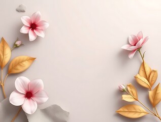 Elegant floral arrangement featuring pink blossoms and golden foliage backdrop