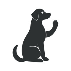 Dog Sitting With Paw Raised