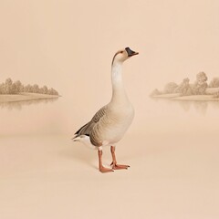 goose on the water