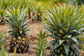 Obraz premium pineapple in the garden