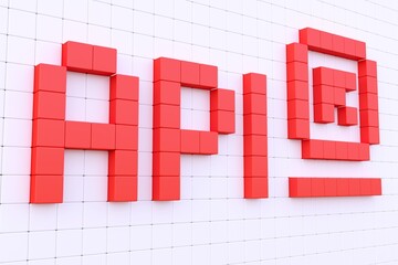 API concept abstract background with boxes 3D illustration