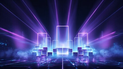 electronic music fest summer wave poster. club party flyer.