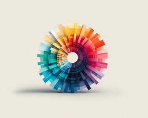 Fototapeta premium Vibrant circular design with colorful layers.