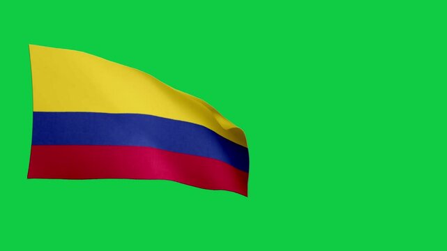 COLOMBIA flag. COLOMBIA flag video. Flag of COLOMBIA Waving in the wind, video, mp4, waving in the Sky, Green screen flag, national flag of the country.