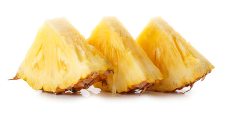 slices pineapple isolated on a transparent background