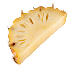 Fresh Pineapple Slices with Golden Yellow Flesh and Juicy Texture isolated on a transparent...