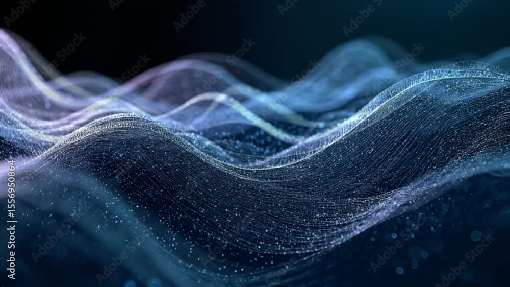Wall mural mystical waves: captivating wave-like structures form, their surfaces adorned with an ethereal glow,