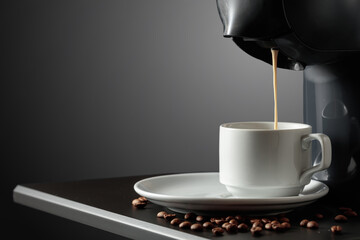 Espresso machine making fresh coffee.