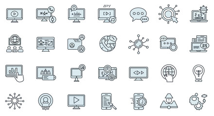 A set of flat design business icons for web, mobile, and infographic finance concepts