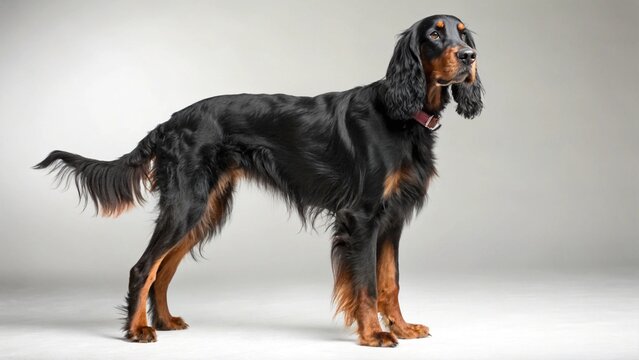 Gordon Setter on studio background