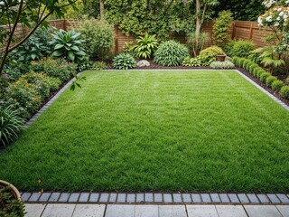Sophisticated Patio and Lush Lawn