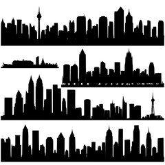  City skyline with billboard silhouettes