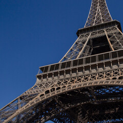 close up of Eiffel 
Tower in Paris