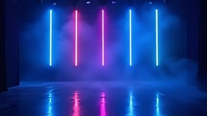 4k animated light background with vertical neon structures and ambient smoke for creative visuals
- Powered by Adobe