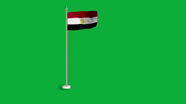 EGYPT flag. EGYPT flag video. Flag of EGYPT Waving in the wind, video, mp4, waving in the Sky, Green screen flag, national flag of the country.