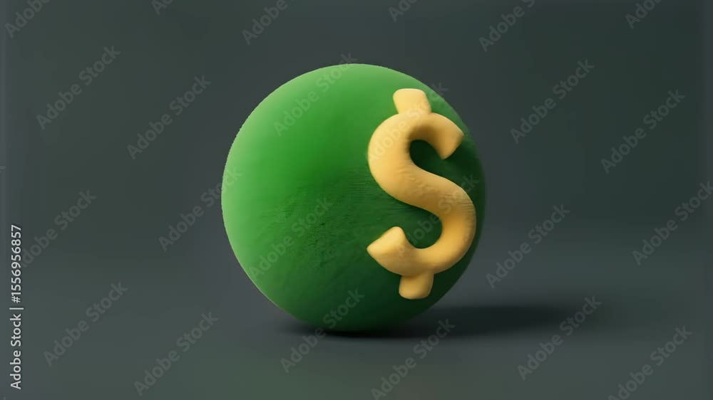 Poster close-up of a smooth green sphere with subtle texture in dim studio lighting