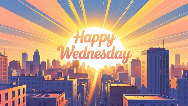 Good Wednesday: A stunning, artful illustration shows the cityscape awash in warm morning sunlight, an invitation to a happy midweek.