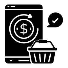 Dollar with reverse arrow denoting concept of cashback