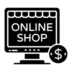 Editable design icon of e store