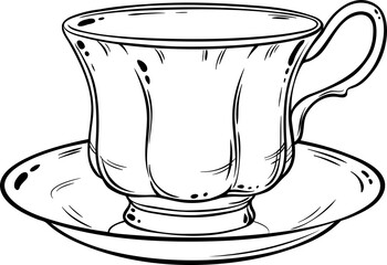 Сup of Tea Outline Illustration