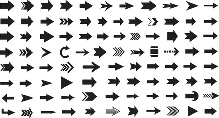 Extensive Collection of Black Arrows Vector EPS Graphics for Design