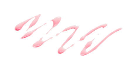 Bright pink watercolor or ink stain with watercolor marks. Brush strokes and watercolor splashes set on transparent background.