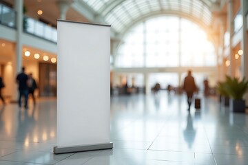 Blank roll up banner stand mockup template for advertising promotion