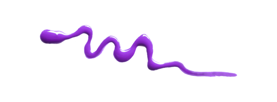 Bright purple watercolor or ink stains with watercolor marks. Brush strokes and watercolor splashes set on a transparent background.