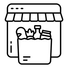 Trendy design icon of online grocery