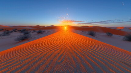 Stunning Desert Sunset Illuminates the Empty Quarter with Fiery Light