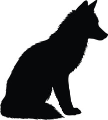 majestic fox silhouette sitting gracefully