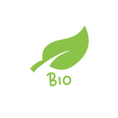 leaf bio logo design icon
