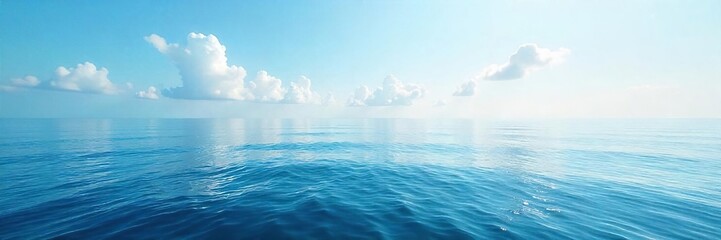 Obraz premium Serene Ocean Horizon Tranquil Waters Reflecting a Peaceful Sky, Ideal for Relaxation and Travel Backgrounds