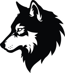 Obraz premium detailed profile silhouette of a wolfs head