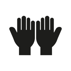 Obraz premium Raised Hands Solid Icon. Assistance, Support, And Participation Silhouette Symbol. Representing Help, Aid, And Volunteering. Isolated Vector Illustration