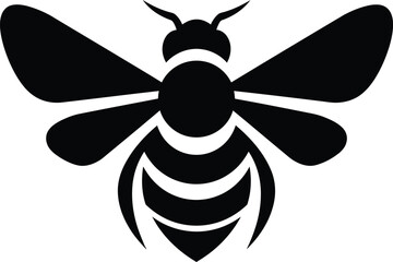 bee, insect, black and white, vector illustration, minimalist design, silhouette
