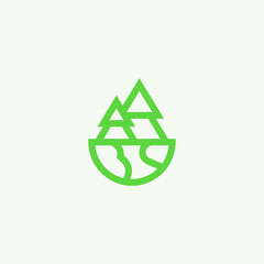 Forest icon logo flat vector design