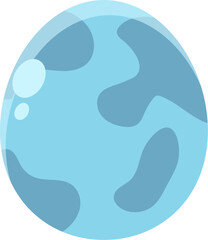 Cartoon Illustration of a Blue Speckled Egg